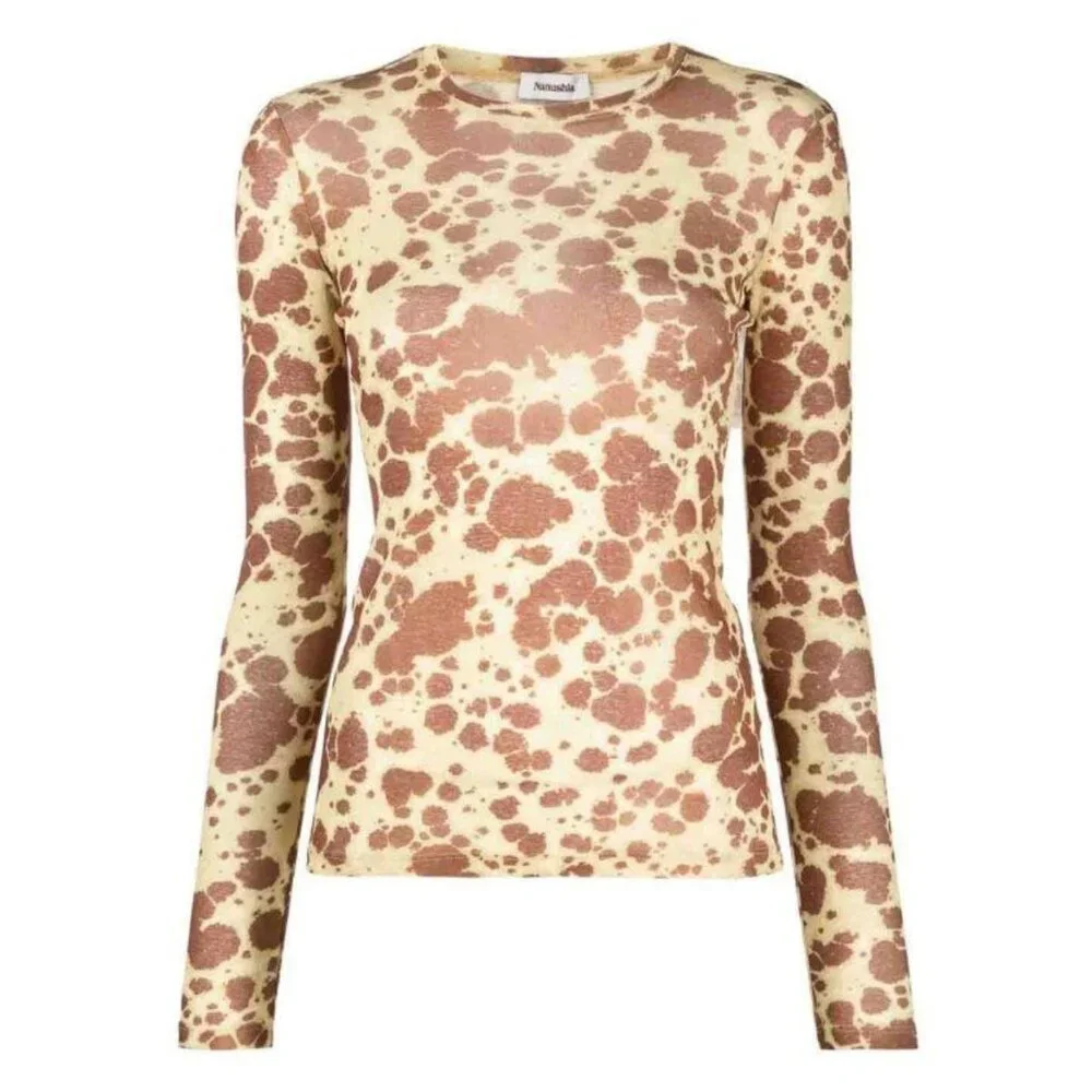 Nanushka Lymee Long Sleeve Tie Dye Mesh Top NWT Size Small - Picture 2 of 11